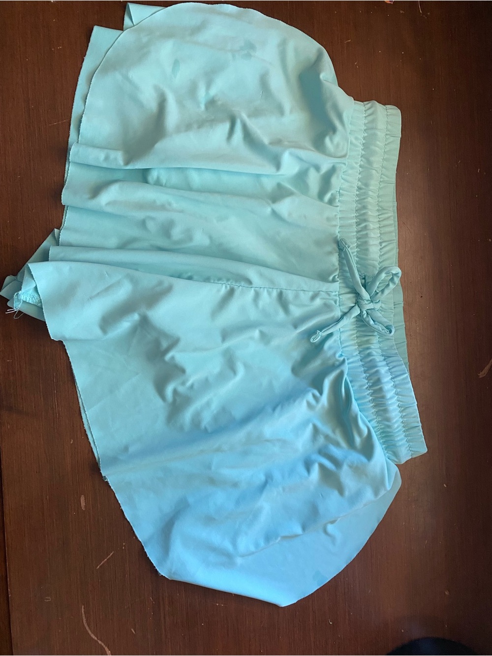 Light Blue Drawstring Athletic Skorts - Picture 5 of 7